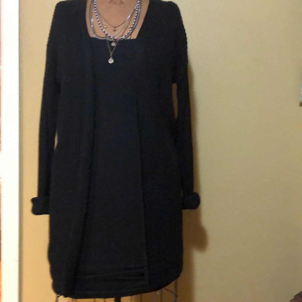 Open front long  sleeve cardi